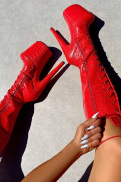 Hella Heels Out For Blood Knee High Boots - 8inch -Rad Store IMG 0504