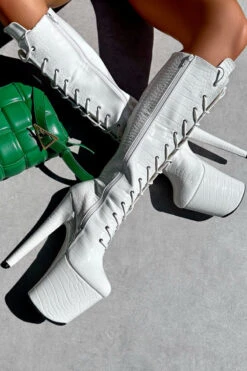 Hella Heels Ghosted Knee High Boots - 8inch -Rad Store IMG 0580