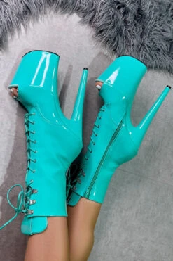 Hella Heels LipKit Open Toe 8inch Boots - Minted -Rad Store IMG 0587 7feca020 7b94 44bf bf33 63bdfc343aeb