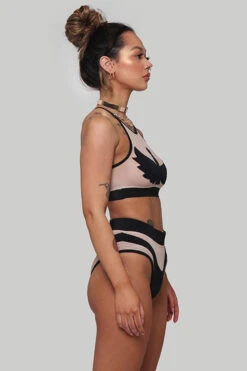 CXIX I S I S Halter Top - Black With Sand Mesh -Rad Store IMG 0966 LOW