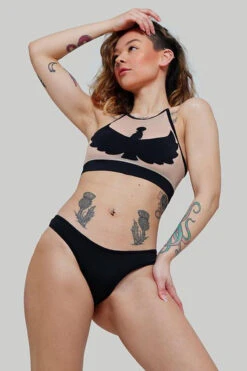 CXIX I S I S Halter Top - Black With Sand Mesh -Rad Store IMG 1512 LOW