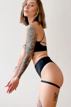 Pole Addict Bliss Garter Shorts - Black -Rad Store IMG 4414