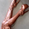Hella Heels Thigh High 8inch Boots - Rose Gold -Rad Store IMG 4779 1