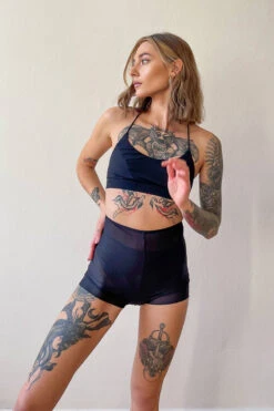 Pole Addict Petite Shorts - Black Mesh -Rad Store IMG 4966