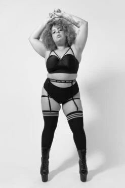 Rolling Over The Knee Socks - Striped Black/White (3 Sizes Available) -Rad Store IMG 7516 b5de3d20 598d 4802 8bcd 8ceea21eafc6