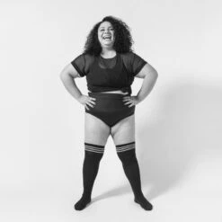 Rolling Over The Knee Socks - Striped Black/White (3 Sizes Available) -Rad Store IMG 7517 2a80bcaf d2b2 4721 8329 3042cf824894