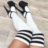 Lunalae Thigh High Socks - White/Black -Rad Store IMG 9597
