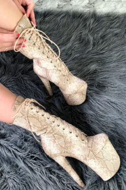 Hella Heels Milksnake Boots - 8inch -Rad Store Milksnake12