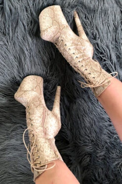 Hella Heels Milksnake Boots - 8inch -Rad Store Milksnake13