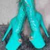 Hella Heels LipKit Open Toe 8inch Boots - Minted 1 Hella Heels LipKit Open Toe 8inch Boots - Minted -Rad Store Minted8InchOpenToeFront