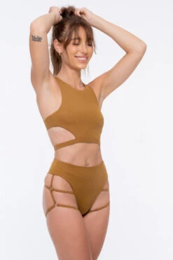 Nona Perkasa Night Jasmine Bottoms - Brass -Rad Store NightJasBrass04