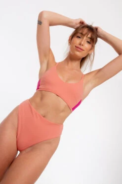 Nona Perkasa Night Lily Bottoms - Coral Pink/Fuschia -Rad Store NightLilyCoralP04