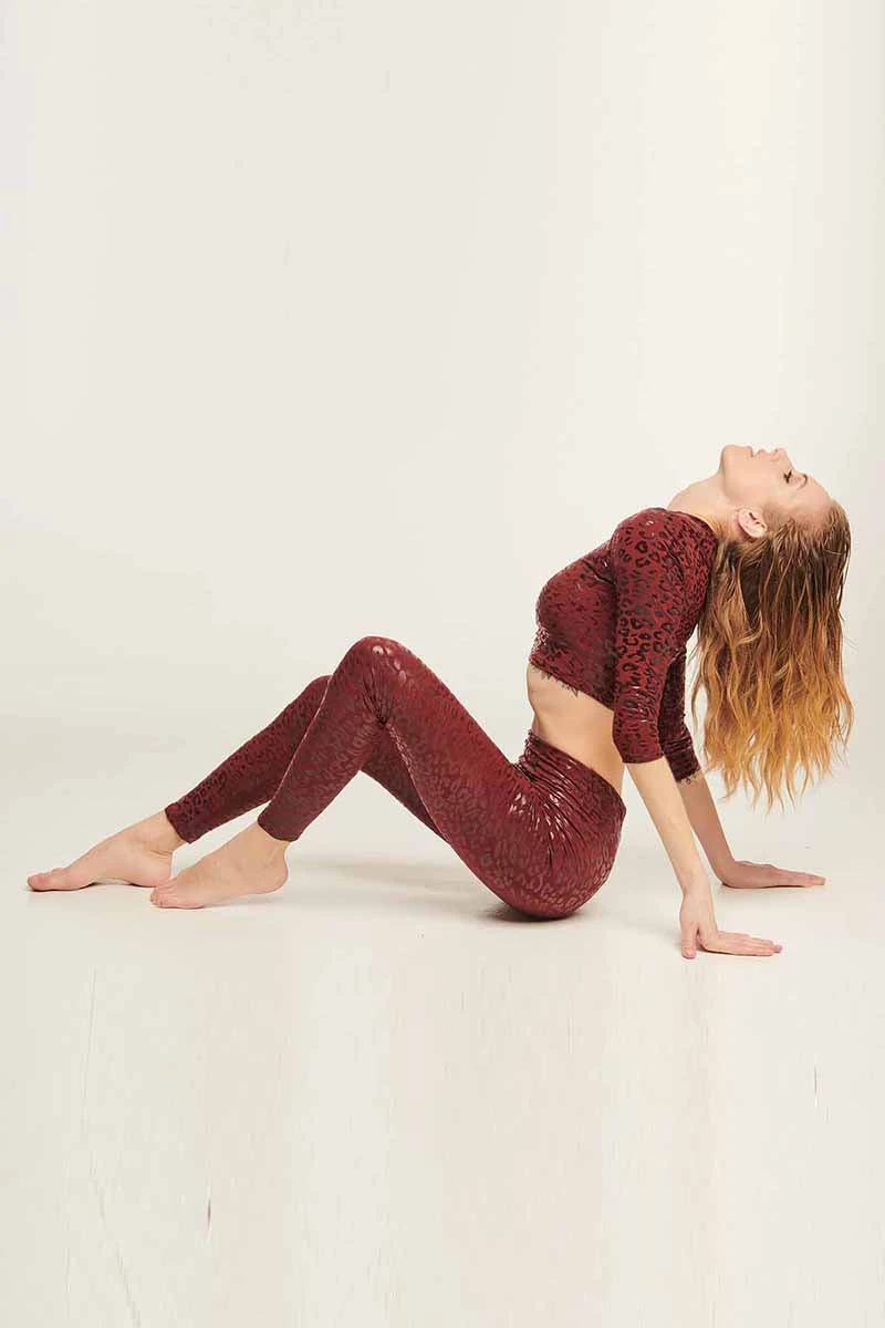 Paradise Chick Superhero Series Sticky V- String Leggings - Cherry Leopard 9 Paradise Chick Superhero Series Sticky V- String Leggings - Cherry Leopard - Image 7