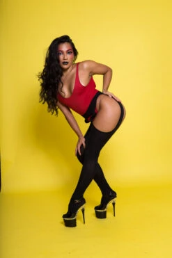 Rolling Peek-a-boo Tights - Black (3 Sizes Available) -Rad Store Rolling 894