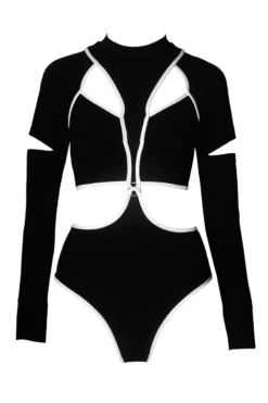 Hamade Activewear Scoop Neck Long Sleeve Top - Black/White Binding 15 Hamade Activewear Scoop Neck Long Sleeve Top - Black/White Binding -Rad Store SS22 07