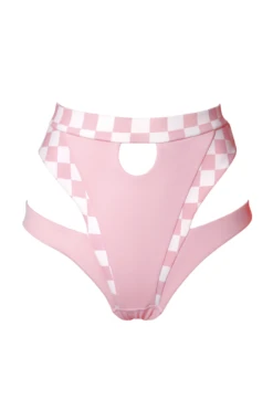 Hamade Activewear High Waisted Bottoms - Checkered Light Pink -Rad Store SS23 03 1