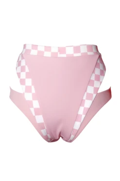 Hamade Activewear High Waisted Bottoms - Checkered Light Pink -Rad Store SS23 04