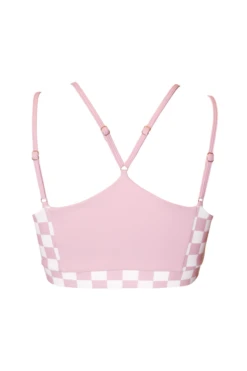 Hamade Activewear Heart Cut Out Top - Checkered Light Pink -Rad Store SS23 06