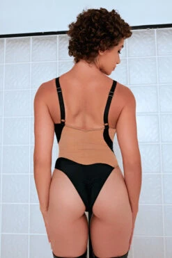 CXIX Silhouette One-Piece Bodysuit - Black With Cream Mesh -Rad Store Sand CXIX Silhouette Mesh bodysuit dance dancewear fahsion