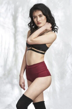 Lunalae High Waist Shorts - Wine -Rad Store Shot 20 009