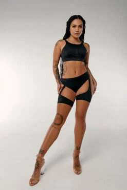 CXIX Dopamine High Suspender Bottoms - Black -Rad Store Sports bra Dopamine black high suspenders bottomscxix13 1