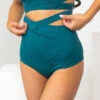 Lunalae Tara High Waisted Bottoms - Recycled Teal -Rad Store TaraHighWaistBottoms8