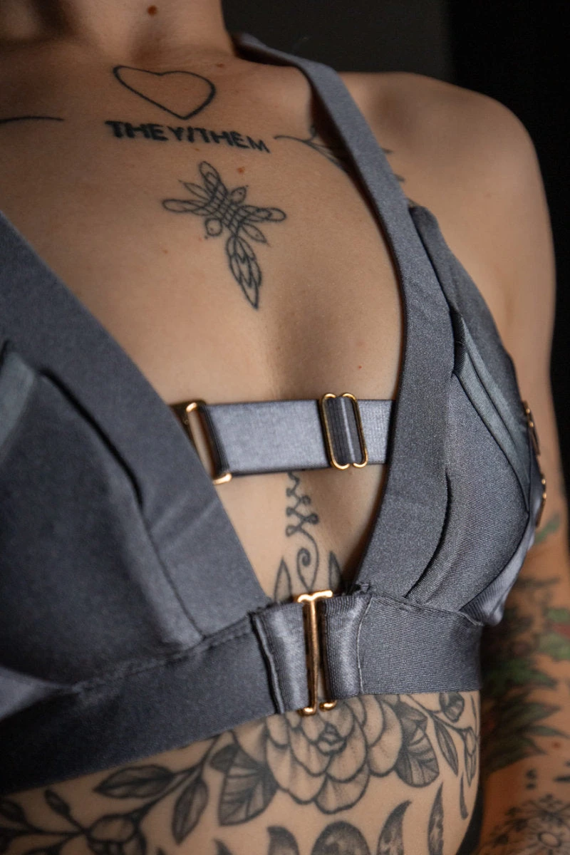 Tatiana Activewear Faye Top - Shiny Gunmetal 5 Tatiana Activewear Faye Top - Shiny Gunmetal - Image 3