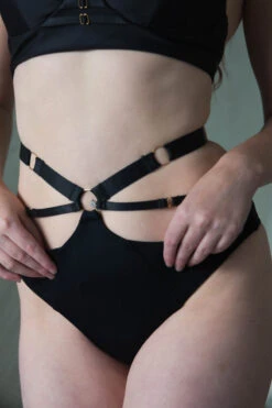 Tatiana Activewear Harley Shorts - Matte Black -Rad Store TatianaActive HarleyLowCutCrossBackSupportivePoleWearSetwithCutOuts 2622 1