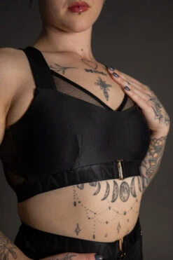 Tatiana Activewear Perla Top - Black -Rad Store TatianaActive PerlaBlackSupportiveHighWaistedPoleWearDancingSet 5480