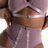 Tatiana Activewear Tokio Shorts - Mauve -Rad Store TatianaActive TokioMauveStrappyGarterPoleWearSet 7933