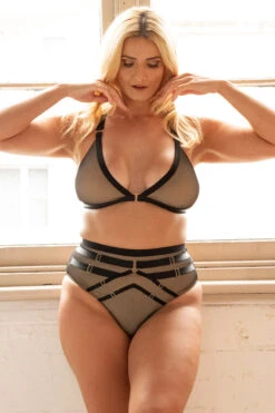 Tatiana Activewear Kaizen Top - Black Mesh -Rad Store TatianaActiveKaizenBlack 9993cropped