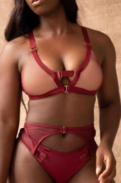 Tatiana Activewear Kaizen Top - Burgundy -Rad Store TatianaActiveKaizenBurgundyPoleWearSet17cropped