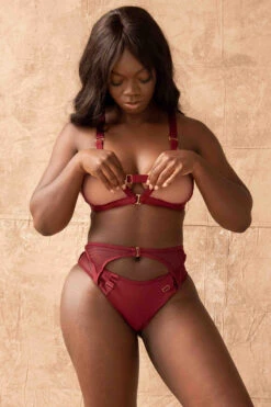 Tatiana Activewear Kaizen Top - Burgundy -Rad Store TatianaActiveKaizenBurgundyPoleWearSet3cropped