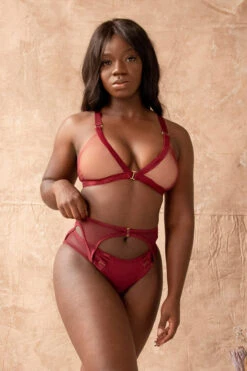 Tatiana Activewear Kaizen Shorts - Burgundy -Rad Store TatianaActiveKaizenBurgundyPoleWearSet5cropped