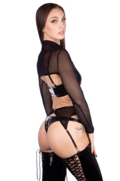 Naughty Thoughts Sinner Vinyl Thong Bottoms - Black -Rad Store XXXSinnerBlackThighHighside2