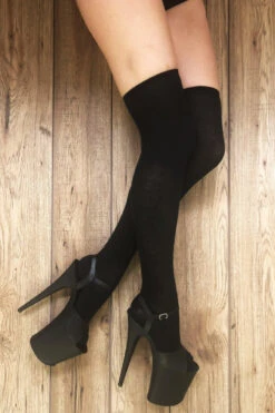 Rolling Over The Knee Socks - Black (3 Sizes Available) -Rad Store black