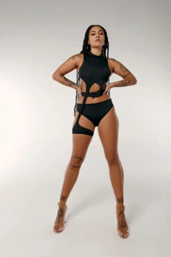 CXIX Dopamine High Waisted Bottoms - Black -Rad Store black dopamine high waist bototms solo garter top cxix