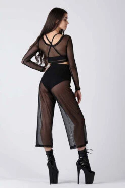 REV ACTIV Mesh Flow Pants - Black -Rad Store black mesh long set pleasure 1 1