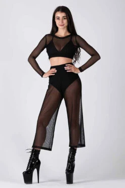 REV ACTIV Mesh Flow Pants - Black -Rad Store black mesh long set pleasure 2 1