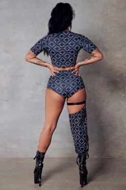 CXIX 119 Chaps - Black Print -Rad Store black cropped tee monogram fashion streetwear CXIX 119 c118dbae e4e0 412c a5c4 a23956185c4c