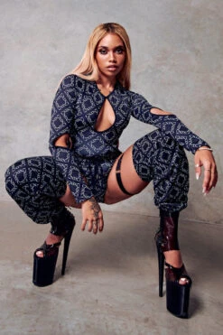 CXIX 119 Chaps - Black Print -Rad Store bodysuit CXIX black monogram fashion poledance 119 8744d67a cac5 4d40 92c5 8baab2a1edd8