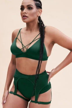 Lunalae Cora High Waist Bottoms - Recycled Moss Green -Rad Store cora high waist bottom recycled moss green bottom 38231141318903