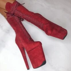 Hella Heels High BabyDoll 8inch Boots - Dark Red -Rad Store cover 900x 9da53b1c 46b2 4fc7 a582 64995d6555d7