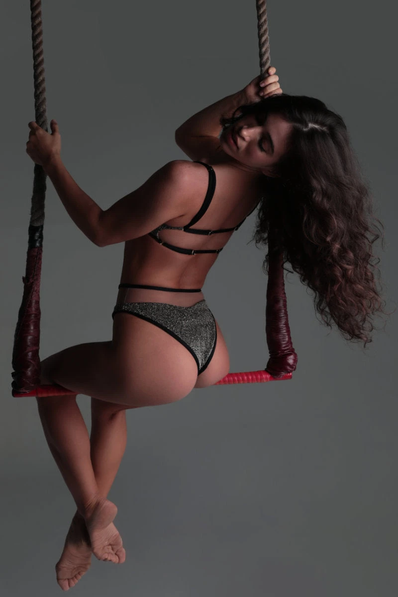 Rolling Vento Glam Reversible Top - Black Lurex / Beige 4 Rolling Vento Glam Reversible Top - Black Lurex / Beige - Image 2