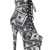 Pleaser USA Flamingo-1020DP 8inch Pleaser Boots - Money Print -Rad Store flamingo 1020dp wbfa