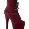 Pleaser USA Flamingo-1020FS Faux Suede 8inch Pleaser Boots - Burgundy -Rad Store flamingo 1020fs byfs