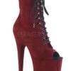 Pleaser USA Flamingo-1021FS Faux Suede 8inch Peep Toe Pleaser Boots - Burgundy 2 Pleaser USA Flamingo-1021FS Faux Suede 8inch Peep Toe Pleaser Boots - Burgundy -Rad Store flamingo 1021fs byfs 2