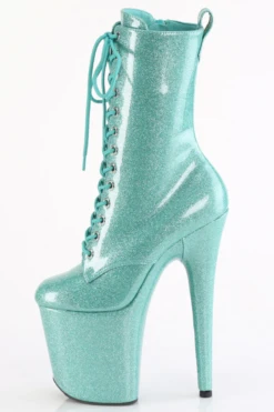 Pleaser USA Flamingo-1040GP 8inch Pleaser Boots - Aqua Glitter -Rad Store flamingo 1040gp aqg m05