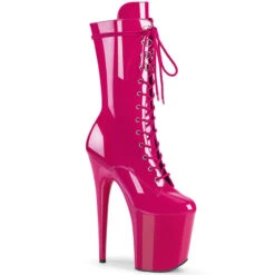 Pleaser USA Flamingo-1050 8inch Pleaser Boots - Patent Hot Pink 13 Pleaser USA Flamingo-1050 8inch Pleaser Boots - Patent Hot Pink -Rad Store flamingo 1050 hp