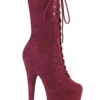 Pleaser USA Flamingo-1050FS Faux Suede 8inch Pleaser Boots - Burgundy -Rad Store flamingo 1050fs byfs